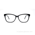 Toptan stok yeni tasarım yüksek kaliteli siyah bayanlar asetate gözlük çerçeveleri